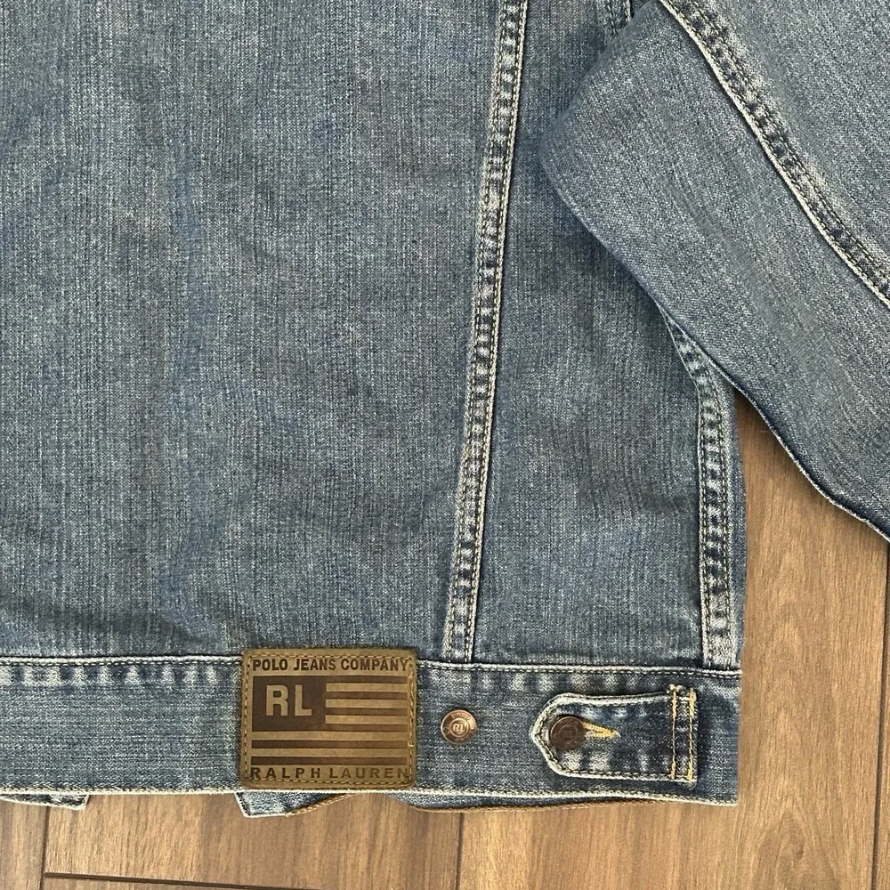 Polo Jeans Co Ralph Lauren Denim Jacket - Kids XL Fits Women's XS Y2K Trucker - Picture 6 of 13
